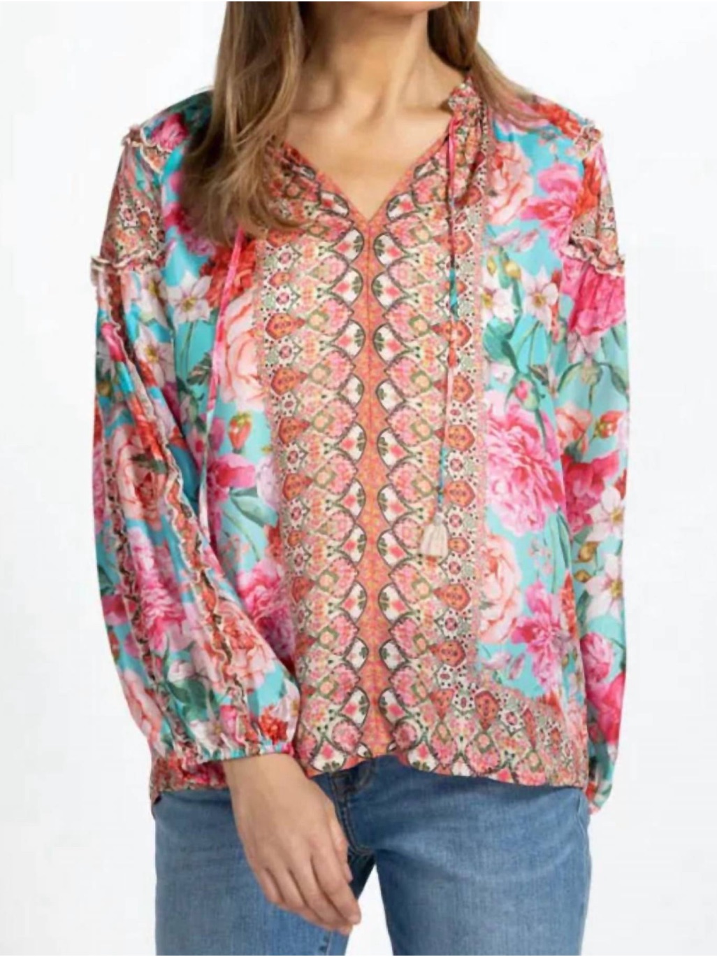 Johnny Was - 100% Silk Rose Narcisa Blouse